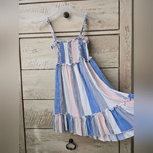 Striped Blue and Pink Mini Dress